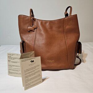 RADLEY LONDON Lambeth Mews Leather Tote Shoulder Bucket Bag Tan Brown